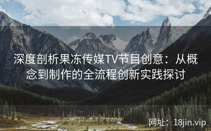 深度剖析果冻传媒TV节目创意：从概念到制作的全流程创新实践探讨