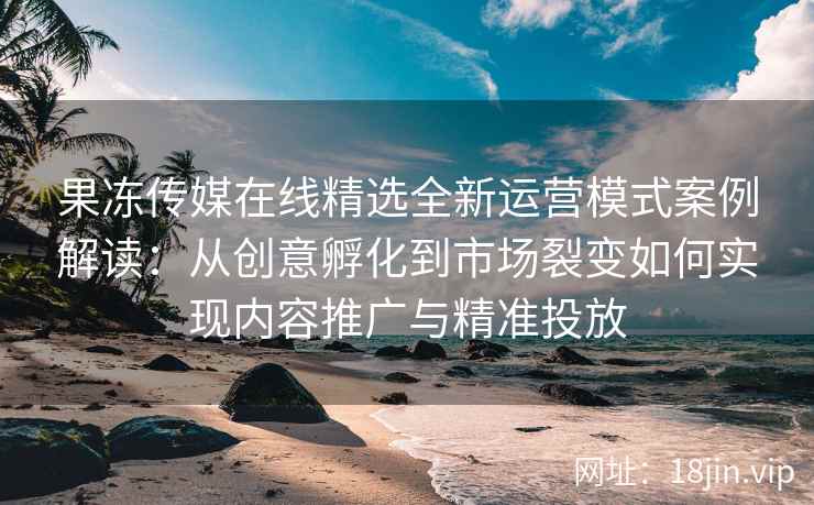 果冻传媒在线精选全新运营模式案例解读：从创意孵化到市场裂变如何实现内容推广与精准投放