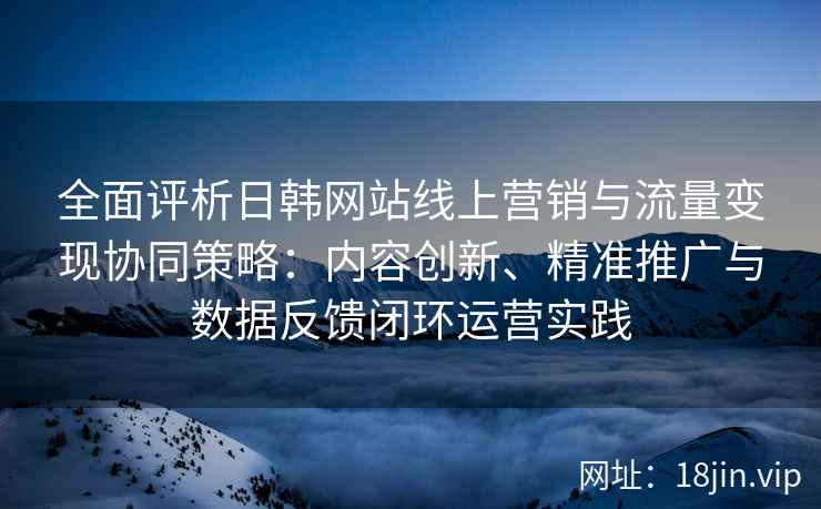 全面评析日韩网站线上营销与流量变现协同策略：内容创新、精准推广与数据反馈闭环运营实践