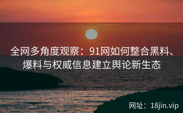 全网多角度观察：91网如何整合黑料、爆料与权威信息建立舆论新生态